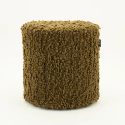 Poef Vista Grof Bouclé 40 x 40 cm - Mosterdgeel - Loft24.nl