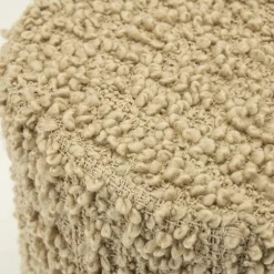 Poef Vista Grof Bouclé 40 x 40 cm - Beige - Loft24.nl