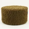 Poef Vista Grof Bouclé 60 x 60 cm - Mosterdgeel - Loft24.nl