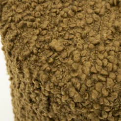 Poef Vista Grof Bouclé 60 x 60 cm - Mosterdgeel - Loft24.nl