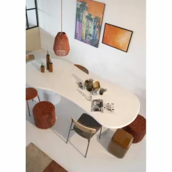 Poef Vista Grof Bouclé 40 x 40 cm - Terracotta - Loft24.nl