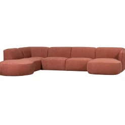 Polly bank u-vorm links roze - Loft24.nl