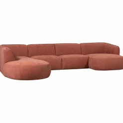 Polly bank u-vorm links roze - Loft24.nl