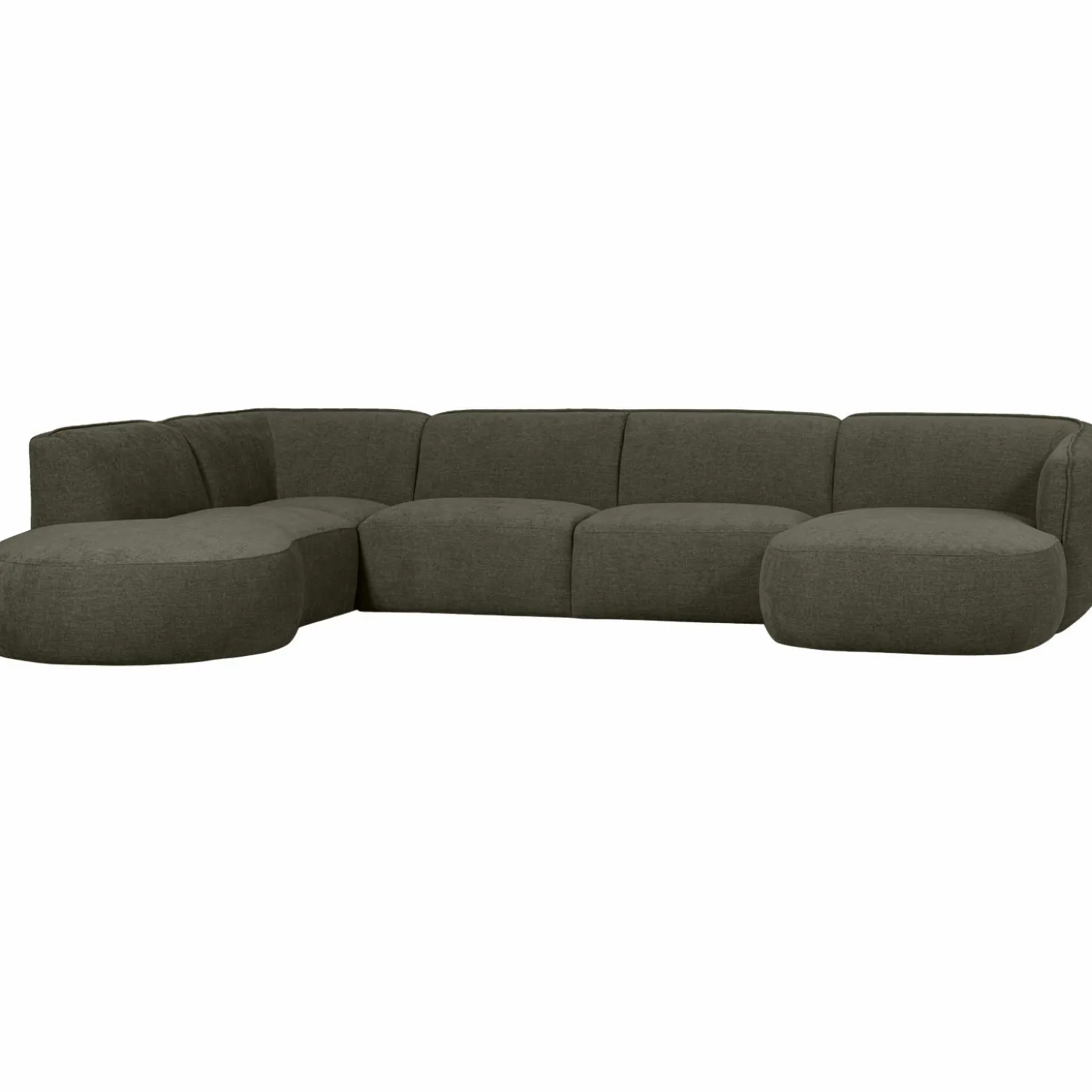 Polly bank u-vorm links warm groen - Loft24.nl