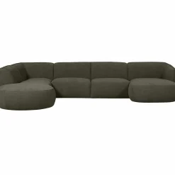 Polly bank u-vorm links warm groen - Loft24.nl