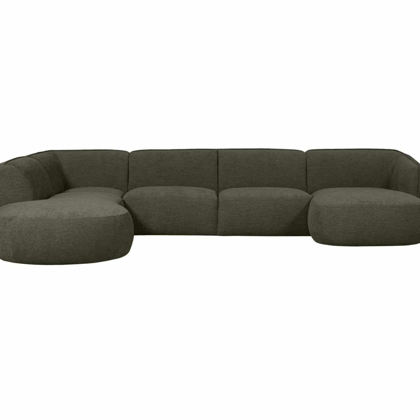 Polly bank u-vorm links warm groen - Loft24.nl