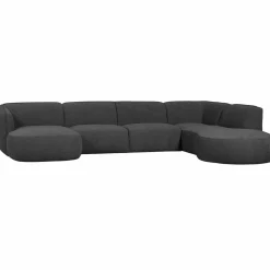 Polly bank u-vorm rechts grijs - Loft24.nl