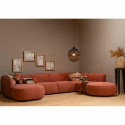 Polly bank u-vorm rechts roze - Loft24.nl