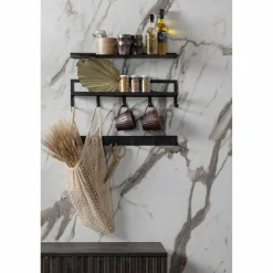 Quinn kapstok 5 haken metaal zwart - Loft24.nl