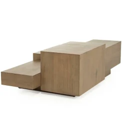 Rechte Salontafel Quinten - bruin 140 x 75 cm - Loft24.nl