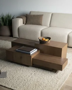 Rechte Salontafel Quinten - bruin 140 x 75 cm - Loft24.nl