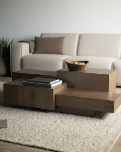 Rechte Salontafel Quinten - bruin 140 x 75 cm - Loft24.nl