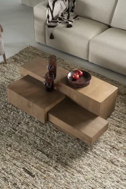 Rechte Salontafel Quinten - bruin 140 x 75 cm - Loft24.nl