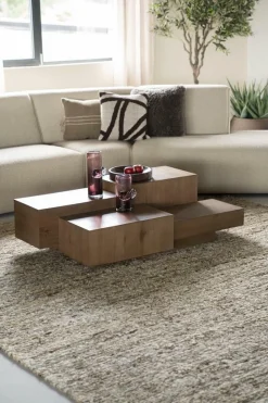 Rechte Salontafel Quinten - bruin 140 x 75 cm - Loft24.nl