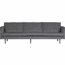 Rodeo bank 3-zits streep zwart/grijs - Loft24.nl