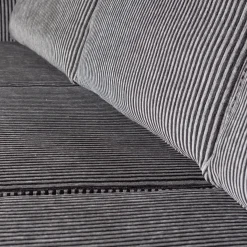 Rodeo bank 3-zits streep zwart/grijs - Loft24.nl