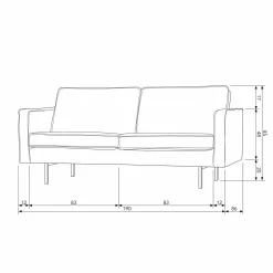 Rodeo bank 2,5-zits velvet antraciet - Loft24.nl
