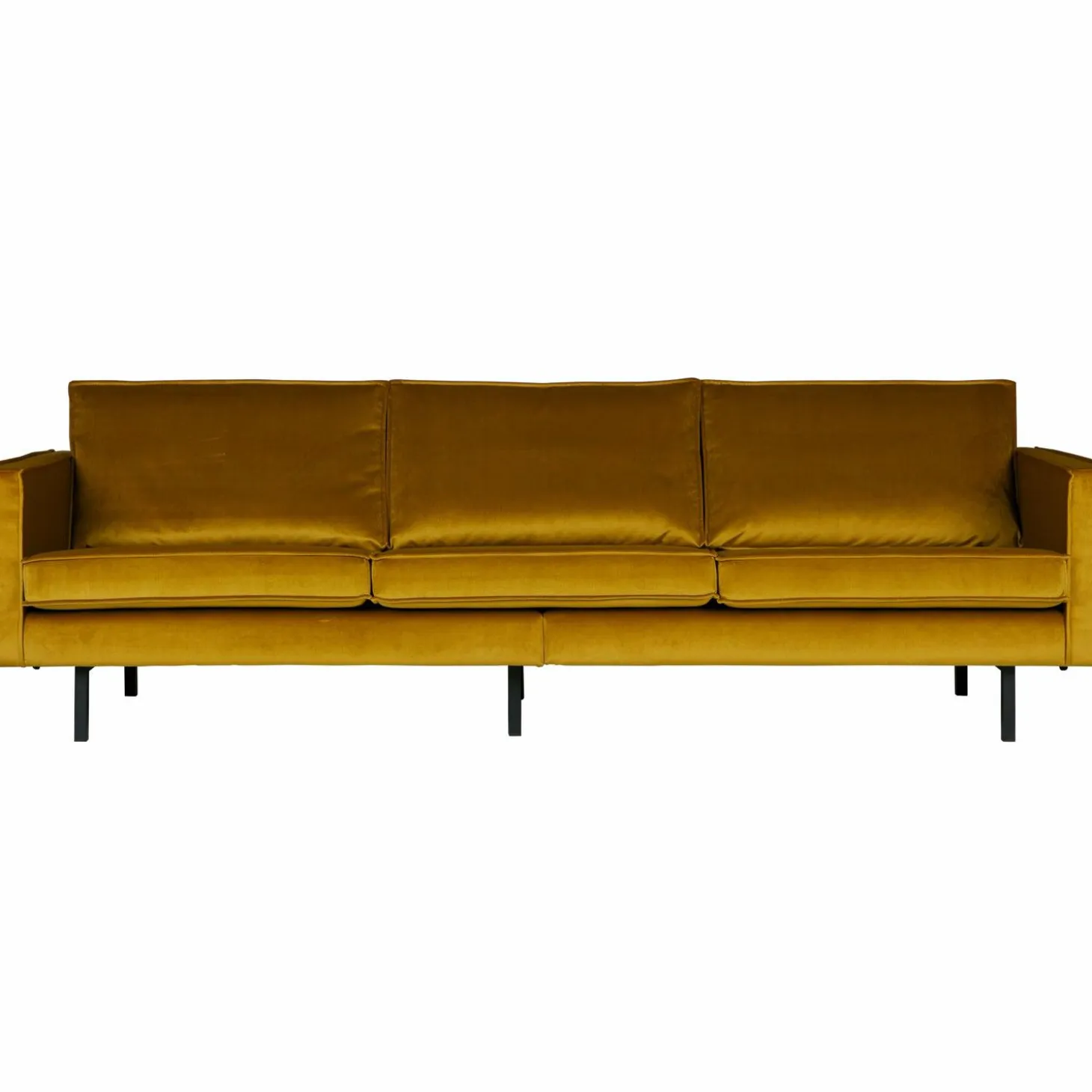 Rodeo bank 3-zits velvet oker - Loft24.nl