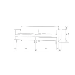 Rodeo classic bank 3-zits velvet antraciet - Loft24.nl