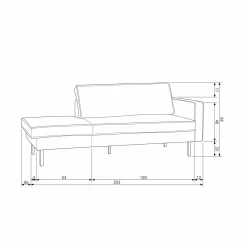 Rodeo daybed right velvet green forest - Loft24.nl