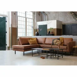 Rodeo hoekbank links cognac - Loft24.nl