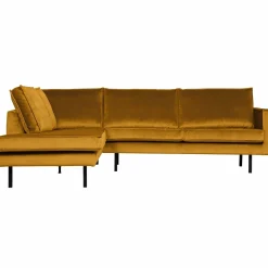 Rodeo hoekbank links velvet oker - Loft24.nl