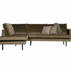 Rodeo hoekbank links velvet taupe - Loft24.nl