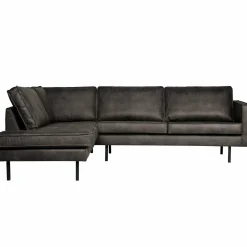 Rodeo hoekbank links zwart - Loft24.nl