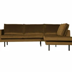 Rodeo hoekbank rechts velvet honinggeel - Loft24.nl