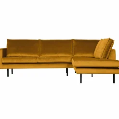 Rodeo hoekbank rechts velvet oker - Loft24.nl