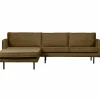 Rodeo Loungebank links structure velvet brass - Loft24.nl