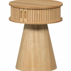 Rond Nachtkastje Karri Populierenhout, 38cm - Loft24.nl
