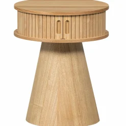 Rond Nachtkastje Karri Populierenhout, 38cm - Loft24.nl