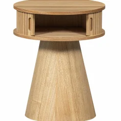 Rond Nachtkastje Karri Populierenhout, 38cm - Loft24.nl