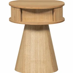Rond Nachtkastje Karri Populierenhout, 38cm - Loft24.nl