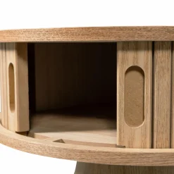 Rond Nachtkastje Karri Populierenhout, 38cm - Loft24.nl