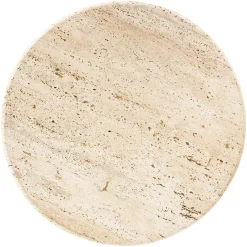 Ronde Bijzettafel Avalon Travertin Ø39 cm - Brons - Loft24.nl