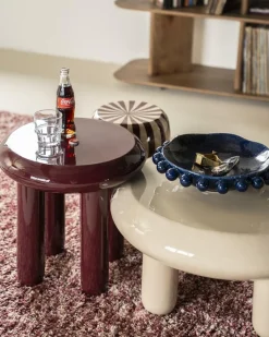 Ronde Bijzettafel Balloon 43cm - Burgundy - Loft24.nl