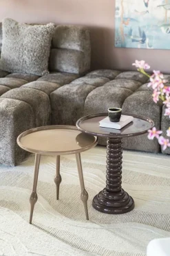 Ronde Bijzettafel Basco 47cm - Bruin - Loft24.nl