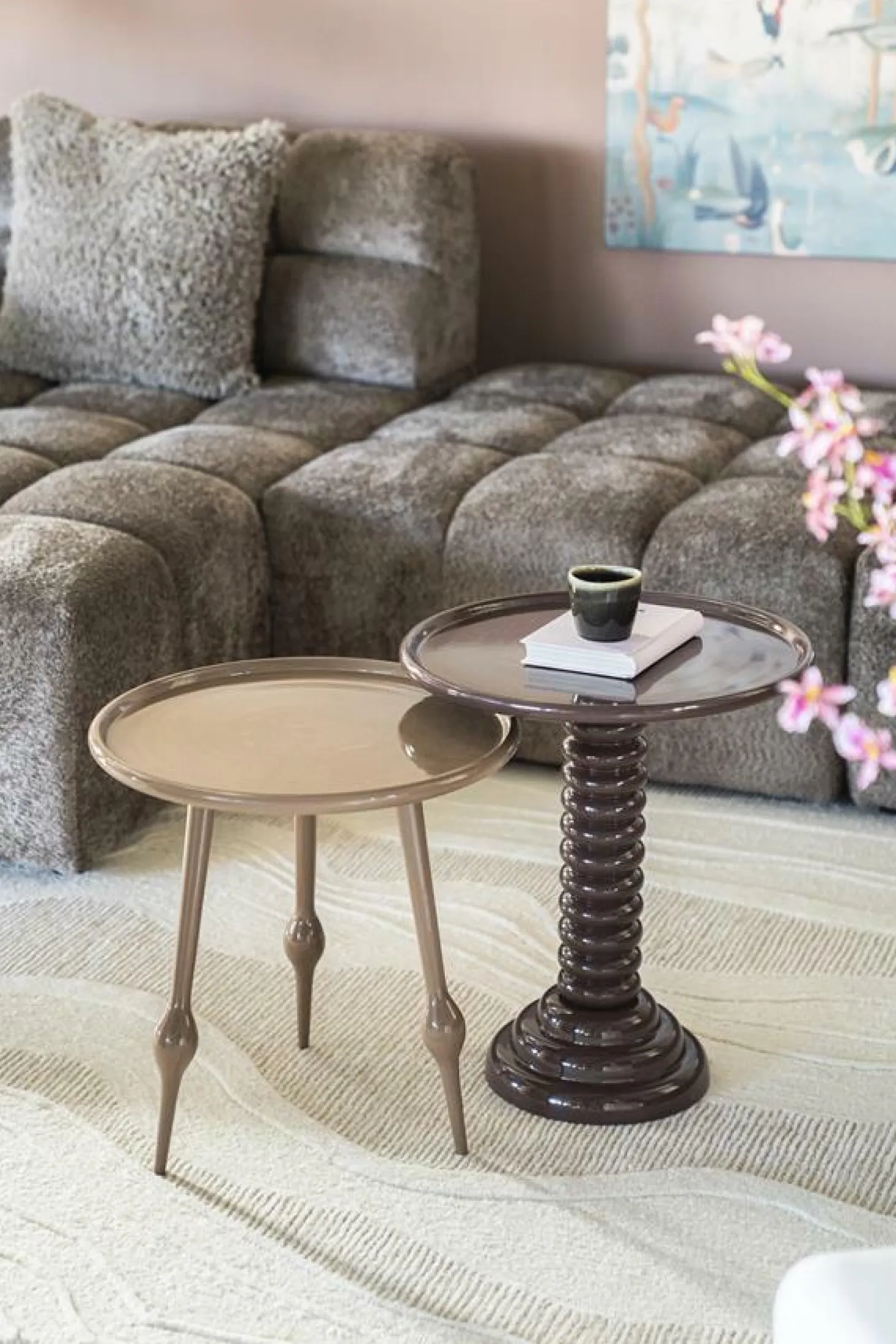 Ronde Bijzettafel Basco 47cm - Bruin - Loft24.nl