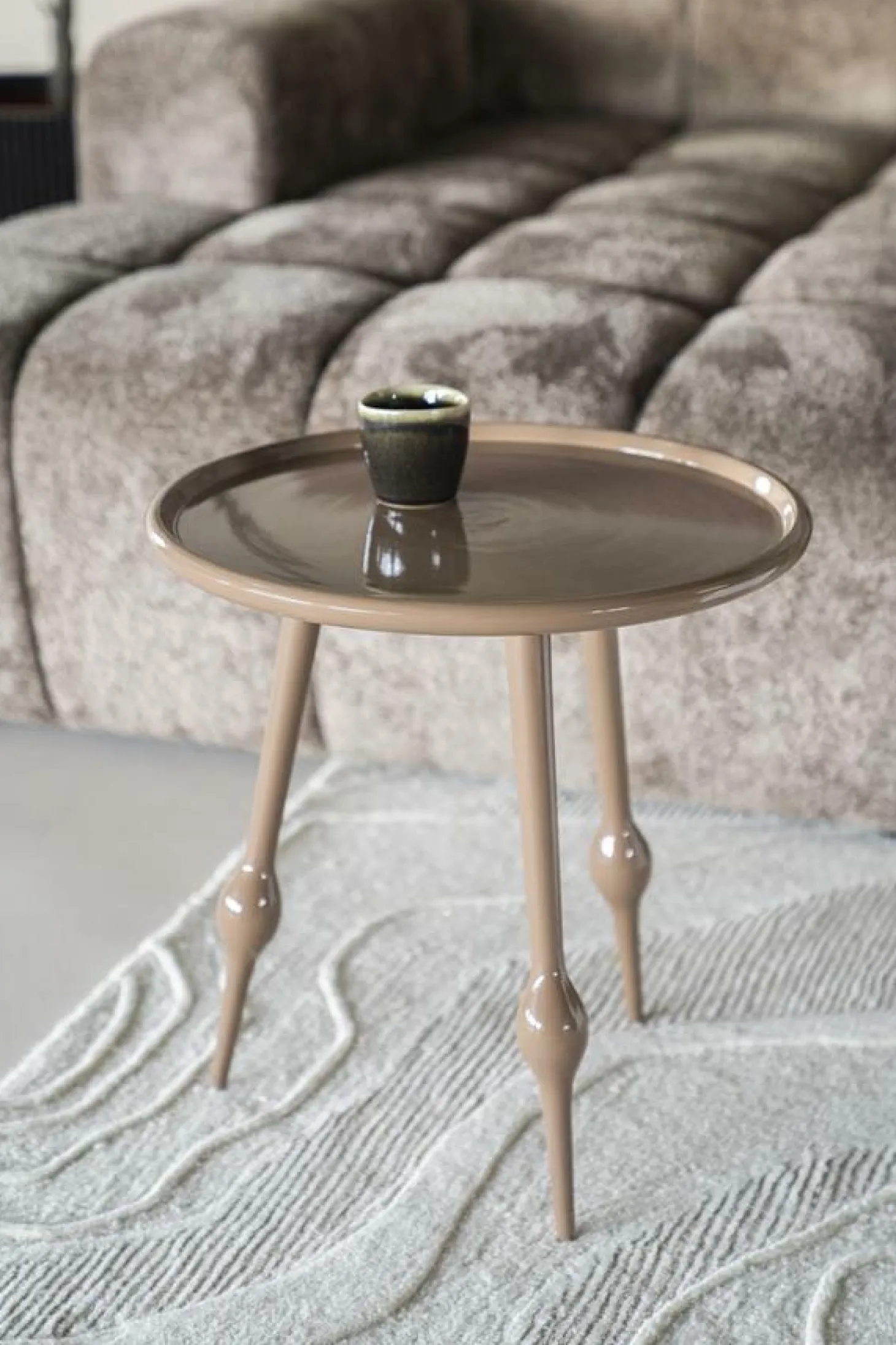 Ronde Bijzettafel Birdy 47cm - Bruin - Loft24.nl