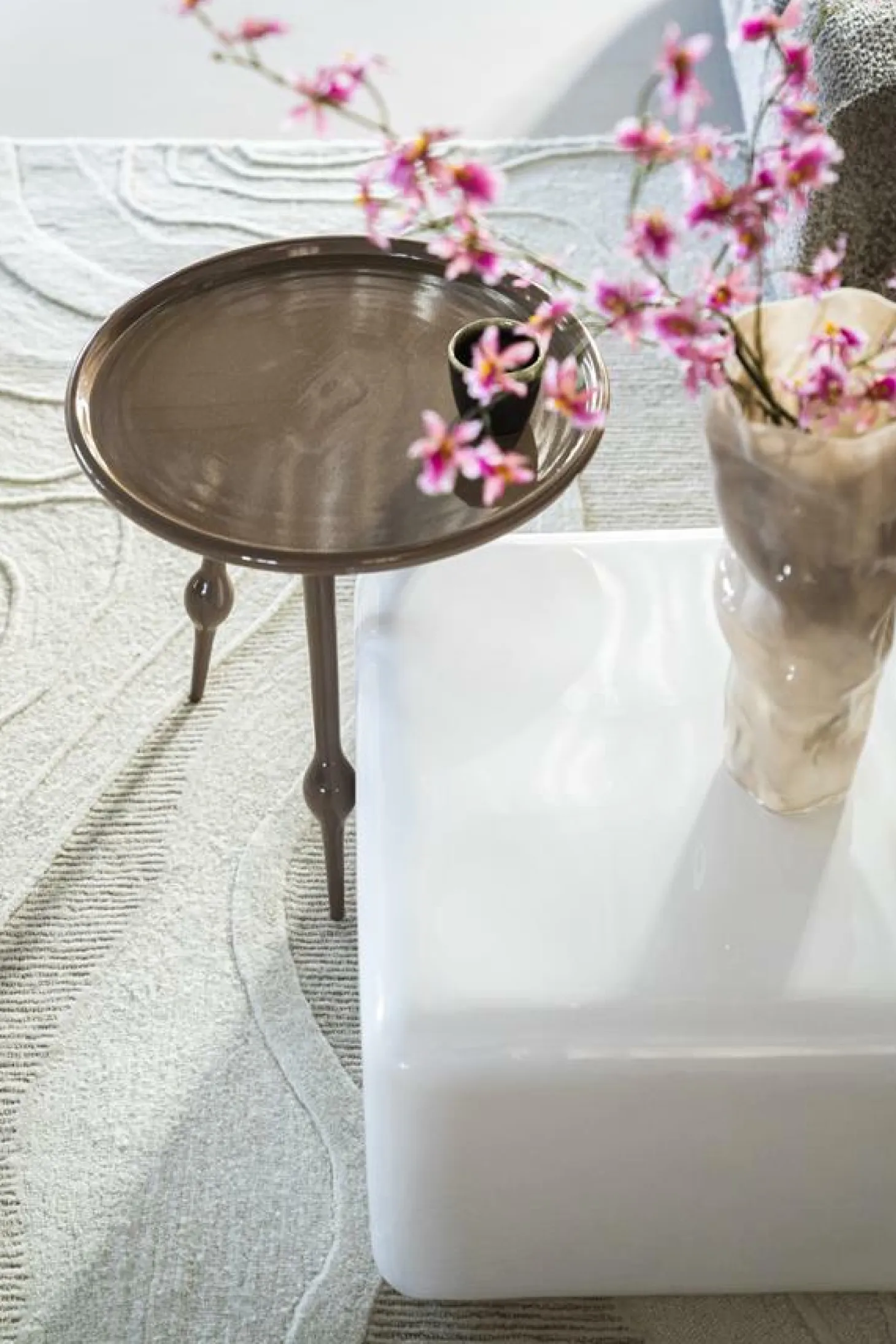 Ronde Bijzettafel Birdy 47cm - Bruin - Loft24.nl