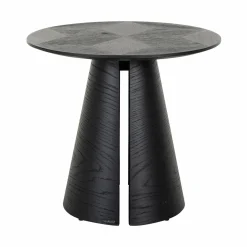 Ronde Bijzettafel Blax Eiken Ø58 cm - Zwart - Loft24.nl