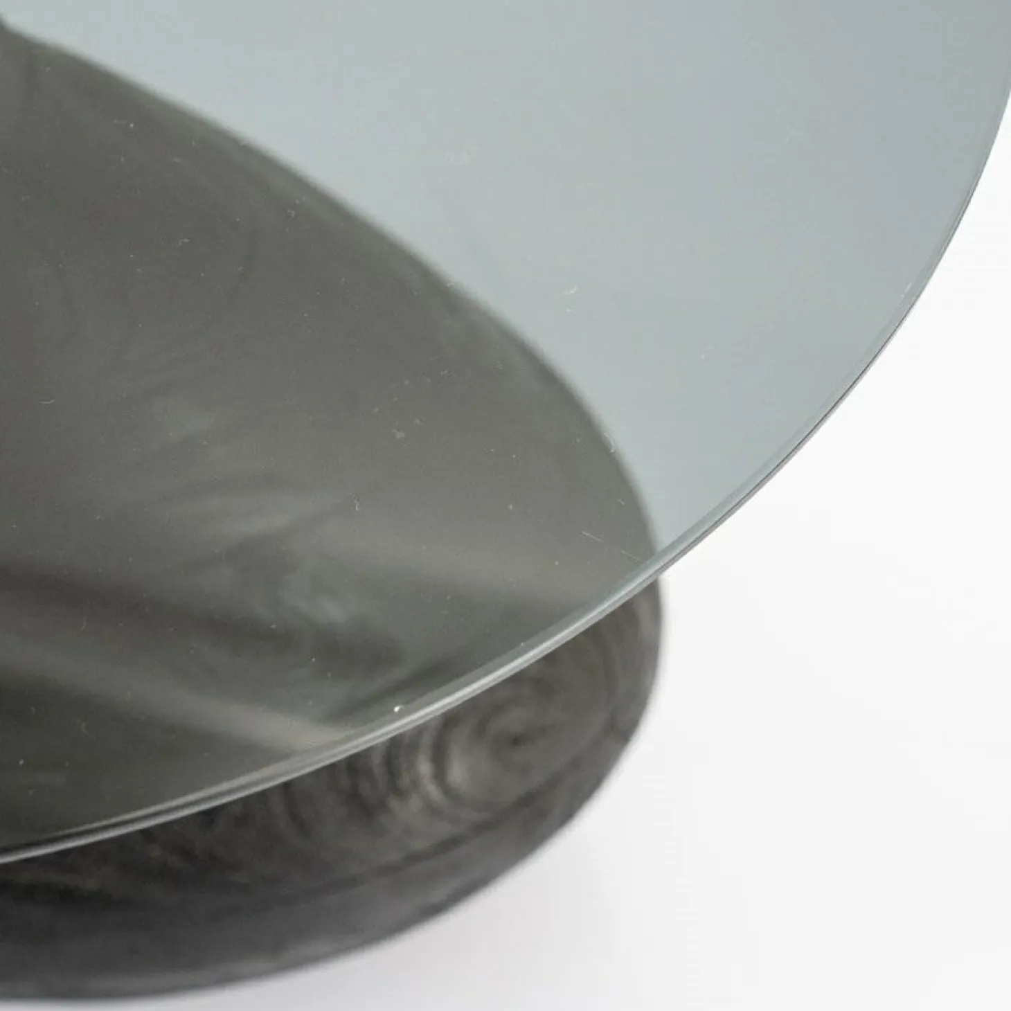 Ronde Bijzettafel Bond Hout en glas - 50 cm - Zwart (showmodel) - Loft24.nl