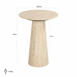 Ronde Bijzettafel Cavo Marmer Ø45 cm - Beige - Loft24.nl