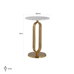 Ronde Bijzettafel Celine Marmer - Ø40 cm - Loft24.nl