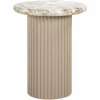 Ronde Bijzettafel Coronel Marmer Ø50 cm - Beige - Loft24.nl