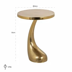 Ronde Bijzettafel Dolphin Ø45 cm - Goud - Loft24.nl