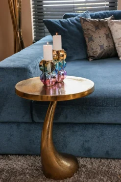 Ronde Bijzettafel Dolphin Ø45 cm - Goud - Loft24.nl