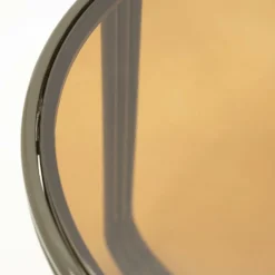 Ronde Bijzettafel Groovy Glas 43cm - Bruin - Loft24.nl